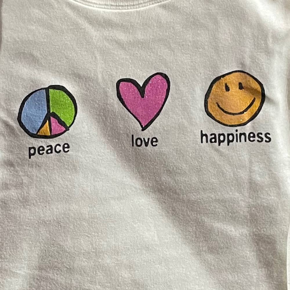 1990s 90s vintage peace love happiness long sleeved top